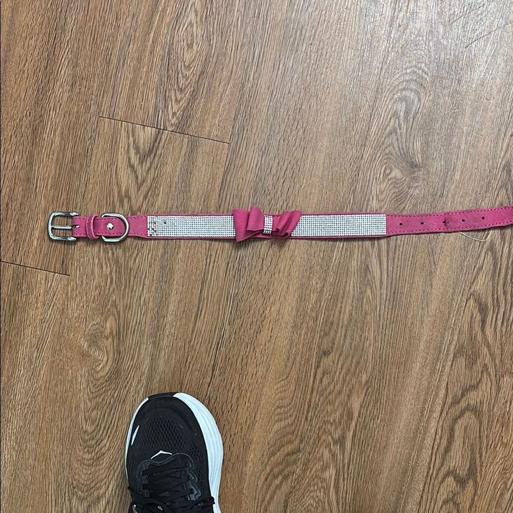 Elegant Pink Dog Collar with Rhinestones